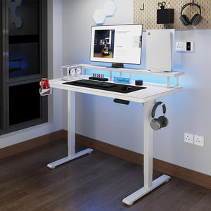 Bureau debout modulaire en bois, convertible, télescopique, en métal, ergonomique, réglable en hauteur, électrique, avec étagère de rangement - Product Image 2