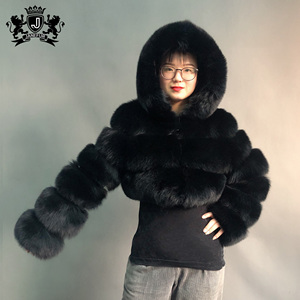 Manteau en fourrure de <span class=keywords><strong>renard</strong></span> véritable pour femme, veste en fourrure de <span class=keywords><strong>renard</strong></span>, mode féminine, court, fourrure de <span class=keywords><strong>renard</strong></span> véritable, vente en gros, Janefur, hiver - Product Image 1