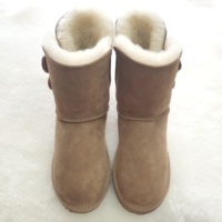 Bottes en fourrure de mouton australienne double face classiques, prix d'usine, haute qualité, chaudes pour l'hiver, bottes de neige en fourrure véritable