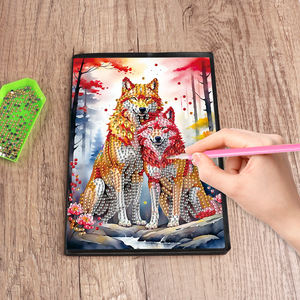 5D DIY Diamond Painting Notebook Kit Animal Themed Wolf Design con Dot Rhinestones - Product Image 6