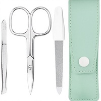 Kit de soin pour bébé de haute qualité et durable, 3 pièces, en acier inoxydable, avec étui, ciseaux, manucure, pédicure, cadeau idéal pour bébé