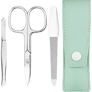 Kit de soin pour bébé de haute qualité et durable, 3 pièces, en acier inoxydable, avec étui, ciseaux, manucure, pédicure, cadeau idéal pour bébé - Product Image 3