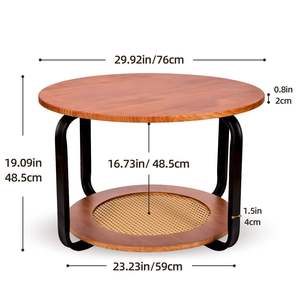 Passing On <b>The</b> <b>Kingdom</b> Coffee Table Wood Round With Storage Shelf For Living Room Home Use Modern Style - Product Image 5
