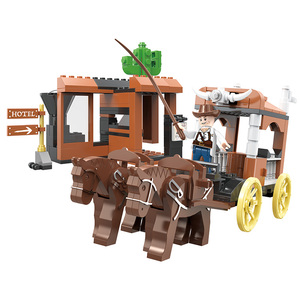 COGO-bloques de construcción de plástico para niños, 212 piezas, gran oferta, tren, coche, vaquero, ciudad, Juguetes - Product Image 3
