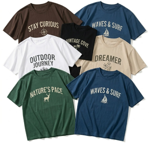 เสื้อยืดลายกราฟิกสไตล์เรโทร  สต็อกล็อต  แบบยูนิเซ็กซ์ พิมพ์ลายที่อก ผ้าคอตตอนเนื้อหนา  ฟรีไซส์ ผลิตในจีน มีสินค้าจำนวนมาก - Product Image 2