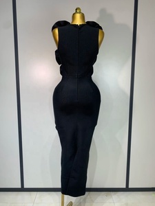 Nuovo Abito Elegante da <span class=keywords><strong>Donna</strong></span> per Feste e Club, Senza Maniche, Aderente, con Fiori 3D, Lussuoso per Celebrità e Compleanni - Product Image 5