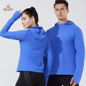 Vêtements de sport pour couples, manches longues, doublés en polaire, pour marathon, extérieur, vêtements de sport pour femmes et hommes, vente en gros - Product Image 2