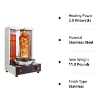 Gril à Shawarma Électrique EB25 – Machine à Shawarma Électrique Verticale, Gril à Kebab, Four à Rôtissoire Gyro pour Viande