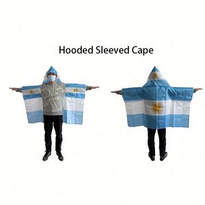 Capa con Capucha y Mangas de Poliéster con Diseño de Bandera Nacional para Protección contra la Lluvia, Personalizada, en Oferta, para Aficionados al Fútbol que Animan a Estados Unidos, Canadá y México - Product Image 4