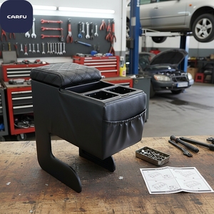 Universal Double Cup Holder PVC Leather <b>Console</b> Armrest Box-CE Certified Large Capacity Enhanced Vehicle Organization Convenient - Product Image 2