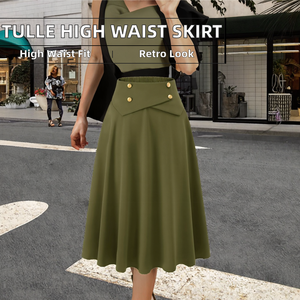 Jupes en tulle Vithas Industry pour femmes, mode, taille haute élastique, tutu en satin, mini-jupe plissée respirante pour femmes - Product Image 2