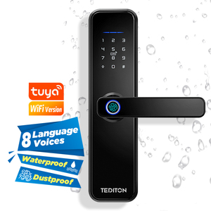 Tediton การรักษาความปลอดภัยหลายภาษาหลายภาษาที่กำหนดเอง Tuya Wifi ลายนิ้วมือล็อคประตูสมาร์ทดิจิตอล - Product Image 1