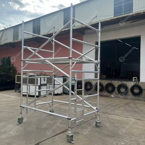 Kkmark 10ft 13ft 16ft 20ft di động dễ dàng thiết lập giàn giáo nhôm giàn giáo tháp với ván làm việc và bánh - Product Image 5