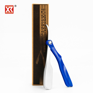Venta caliente peluquería Uso de afeitar de acero inoxidable de doble filo negro maquinilla de afeitar recta - Product Image 2