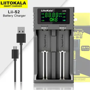 Liitokala Lii-S2 Lii-S4 Lii-C2 Lii-500 LCD 3.7V 18650 18350 18500 14500 26650 AA NiMH נטענת ליתיום-סוללה מטען