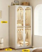 Armoire en acier à double porte de taille moyenne avec portes vitrées cintrées et deux zones de rangement indépendantes