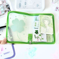 Pochette de rangement transparente A6 en sergé, grande capacité portable pour badges, cartes photo, autocollants et travaux manuels