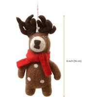 Décorations de Noël en feutre agencé fait main en gros, ornements de cerf en feutre de laine à suspendre pour sapin de Noël, décoration pour la maison et les fêtes