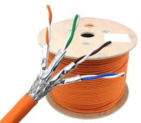 Cable Ethernet CAT7 23AWG 650MHz SFTP Blindado con Lámina de Aluminio Trenzada LSZH Rollo de 1000 Pies (500M) Aislamiento de PE Codificado por Colores
