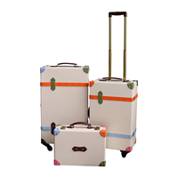 Ensemble de bagages de valise de luxe 3 pièces en gros (17/26/29) Spinner léger en cuir PU fait à la main personnalisé