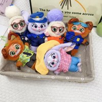 Porte-clés en peluche doux et mignon, personnalisable avec logo et couleur, sur le thème des animaux de dessin animé (Judy Lapin, Nick Renard, Mouton), style anime, idéal comme pendentif.