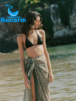 Paréo tendance personnalisé pour femme avec motif imprimé sarongs en tissu maillé pour l'été 2023