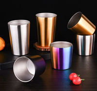 Chope à bière en acier inoxydable 304 de style coréen, qualité alimentaire, avec couleur personnalisable, tasse à boire, tasse à café