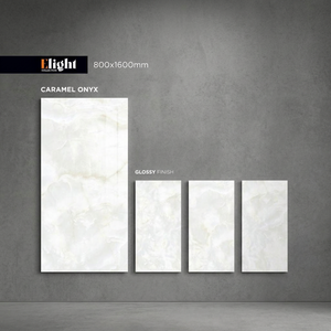 Azulejos de porcelana brillante Altra Slim Caramel Onyx de 800x1600 mm para pisos y paredes, diseño de lujo con apariencia de ónix. - Product Image 1