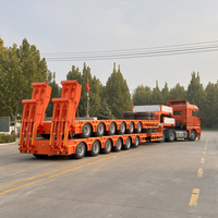 Semi-remorque surbaissée robuste à suspension mécanique en acier Q345B, 3 essieux, 60 tonnes, pour système de freinage de camions et remorques