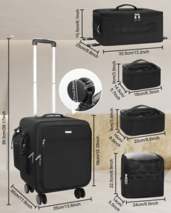 Túi đựng đồ trang điểm Relavel có bánh xe, cỡ lớn, đa năng 4 trong 1, màu đen, chuyên nghiệp, có bánh xe - Product Image 3