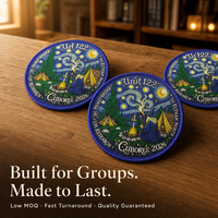 Écusson brodé personnalisé thermocollant ou à coudre, badge tissé pour uniforme de scout, sac à dos, chapeau d'extérieur, veste en jean, groupes jeunesse - Faible MOQ