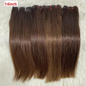 Letsfly venta al por mayor Natural 12A vietnamita Original trenza cabello humano 100 g/pcs mezcla Mocha Color sedoso recto paquetes en existencias