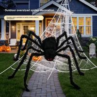 Araña Gigante de Terciopelo Sin Pelusa, Decoración de Halloween, Accesorios para Telarañas Triangulares, Set para Suministros Profesionales de Fiestas