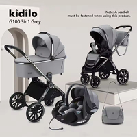 Kidilo G100 Usine 3-en-1 pliable Poussette de voyage Siège auto pour 0-3 ans Tout-petits Articles pour bébés pour les voyages en famille