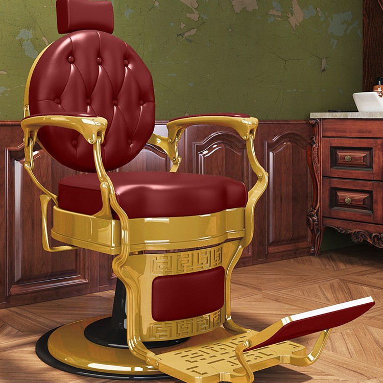 High-end oil head chair red gold