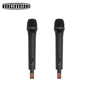 Micrófono Inalámbrico Profesional 1 a 2 para Actuaciones en Escenario, <span class=keywords><strong>Banda</strong></span> U de Largo Alcance, Sonido Anti-Silbidos para Canto Escolar, Metálico - Product Image 3