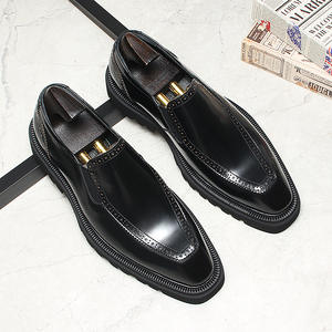 Chaussures habillées en cuir Oxford noir pour hommes, imperméables, respirantes, légères, à lacets, personnalisables, toutes saisons, vente en gros directe usine - Product Image 1