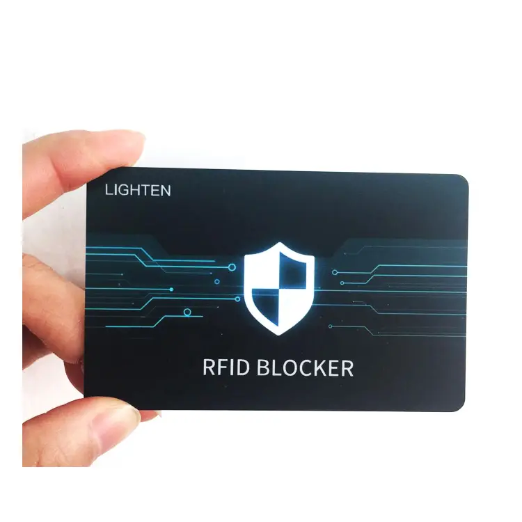 Tarjetas de bloqueo NFC RFID para gestión de la seguridad de la información, logotipo de diseño personalizado, tarjeta de protección de seguridad bancaria