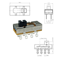 Interrupteur à bascule SUDA SS-22X02 3A 250V Marche-Arrêt 2 positions DPDT 8 broches IP16 Cuivre Température de fonctionnement de -25°C à 85°C pour machine d'automatisation