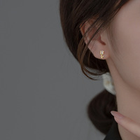925 Sterling Silber Blume Tulpen form Vergoldet Zirkonia Kleine Süße Ohr stecker Modeschmuck für Frauen