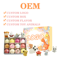 Boîte cadeau de bombes de bain avec logo personnalisé, 12 pièces, ingrédients naturels, adaptées aux enfants, mousse douce, nourrissantes pour la peau, cadeau de fête, bombe de bain
