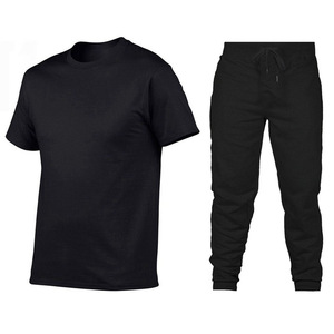 Tuta estiva con logo personalizzato Oem t Shirt a manica corta <span class=keywords><strong>pantaloni</strong></span> lunghi da Jogger <span class=keywords><strong>tute</strong></span> da uomo in bianco - Product Image 1