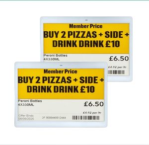 Nuevo Producto: Etiqueta de Precio Digital Electrónica ESL de 7.3 Pulgadas con Pantalla de Tinta Electrónica Spectra 6 Inalámbrica de 4 Colores y 7.5 Pulgadas - Product Image 1