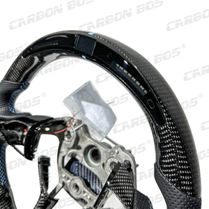 Volante de Fibra de Carbono con LED RPM, Personalizable, Compatible con Hyundai Elantra, <span class=keywords><strong>I20</strong></span>, I30, Elantra <span class=keywords><strong>N</strong></span> - Product Image 5