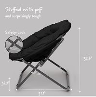 Saucer Chair Oversized Folding Papasan Chair Comfy Moon Chair for Bedroom Living Room
