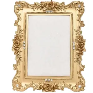 Style japonais Nail Art Work Shooting Props Résine Vintage Golden Mini Photo Frame