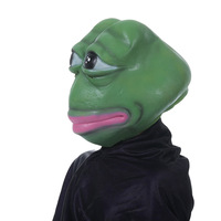 Vente chaude Solitaire Grenouille Drôle Masque Vidéo Tir Prop Halloween Carnaval Latex Animal Casque Grenouille Couvre-chef