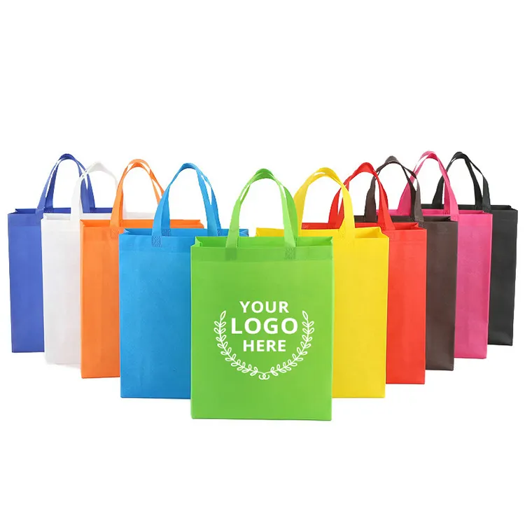 Ultrasonic Grocery Packaging Tote Non Woven Shopping Bag Custom Logo Printed Fast Delivery Cheap Multi Color Stock Reusable 3d