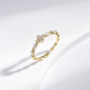 wholesale sterling silver plata 925 simple Marquise Cut stone <b>ring</b> Engagement Romantic 18k gold plated <b>open</b> adjustable <b>rings</b> - Product Image 1