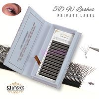 Extensions de cils brésiliens YY Marque privée Extensions de cils en forme de W Y Ventilateurs de volume en faux vison tissés à la main
